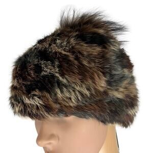 Furlux Women’s Real Fur Beanie With Removable Pom Ranch Bred Fur OSFM